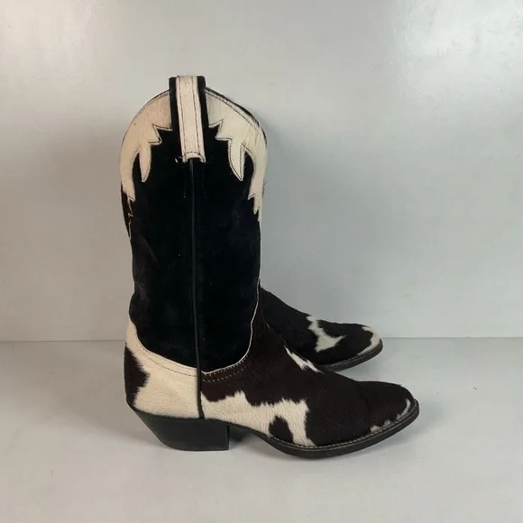 Vintage Larry Mahan Cow Hair Cowgirl Pony Boots 8 B - Picture 12 of 16